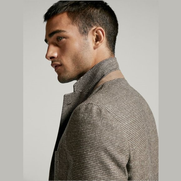 MASSIMO DUTTI Slim Fit Houndstooth Wool Blazer - Picture 2 of 9